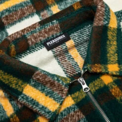 Pleasures Folklore Plaid Work Jacket - Green -Pleasures Folklore Plaid Work Jacket Green P23F003 GREEN 09 28 23 Feature KN 6