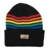 Pleasures Island Striped Beanie In Black