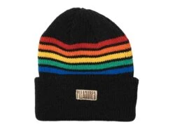 Pleasures Island Striped Beanie In Black
