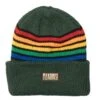 Pleasures Island Striped Beanie In Green