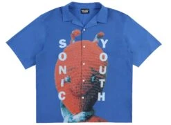 Pleasures -Pleasures ONENESS 0041 PLEASURES SONIC YOUTH ALIEN CAMP COLLAR SHIRT BLUE P23S7010