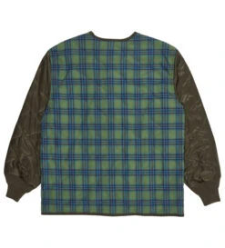 Pleasures Bowery Plaid Liner Jacket (Olive) -Pleasures P20W020 OLIb