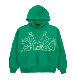 Pleasures Squeeze Zip Up Hoodie (Green)