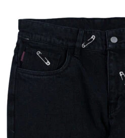 Pleasures Safety Pin 5 Pocket Denim (Black) -Pleasures P22W038 BLKd1