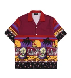 Pleasures Beach Button Down (Burgundy)