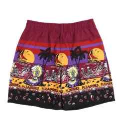 Pleasures Beach Short (Burgundy)