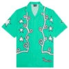 Pleasures Fury Button Down - Green -Pleasures PLEASURES Fury Button Down Green P22SU007 GREEN 08 08 22 Feature NIKKA VR