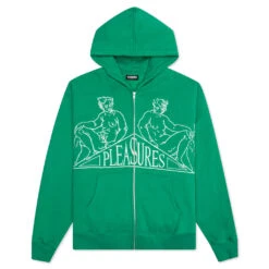 Pleasures Squeeze Zip Up Hoodie - Green