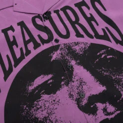 Pleasures Used Button Down - Purple -Pleasures PLEASURES Used Button Down Purple P22SU018 PURPLE 08 08 22 Feature MARY NELLE 2