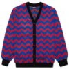 Pleasures Black Jack Cardigan - Blue/Red